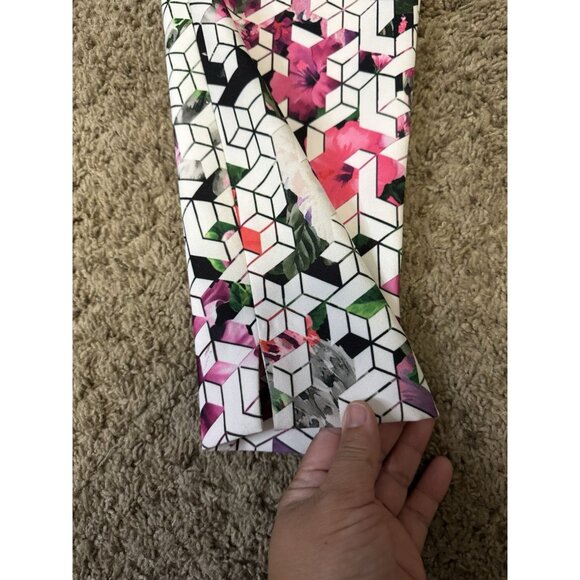 NWT JOSEPH RIBKOFF Floral Geometric Pull On Ankle Pants Artsy Career Sz 8 29x26 - Picture 8 of 8